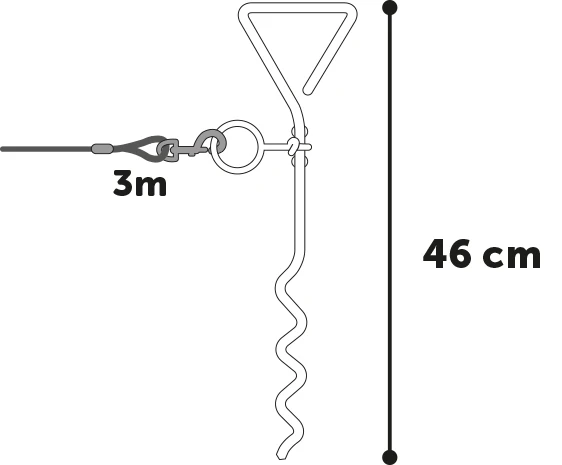 Flamingo Piquet D'attache Pilka 46cm Avec Câble 3m – Image 3