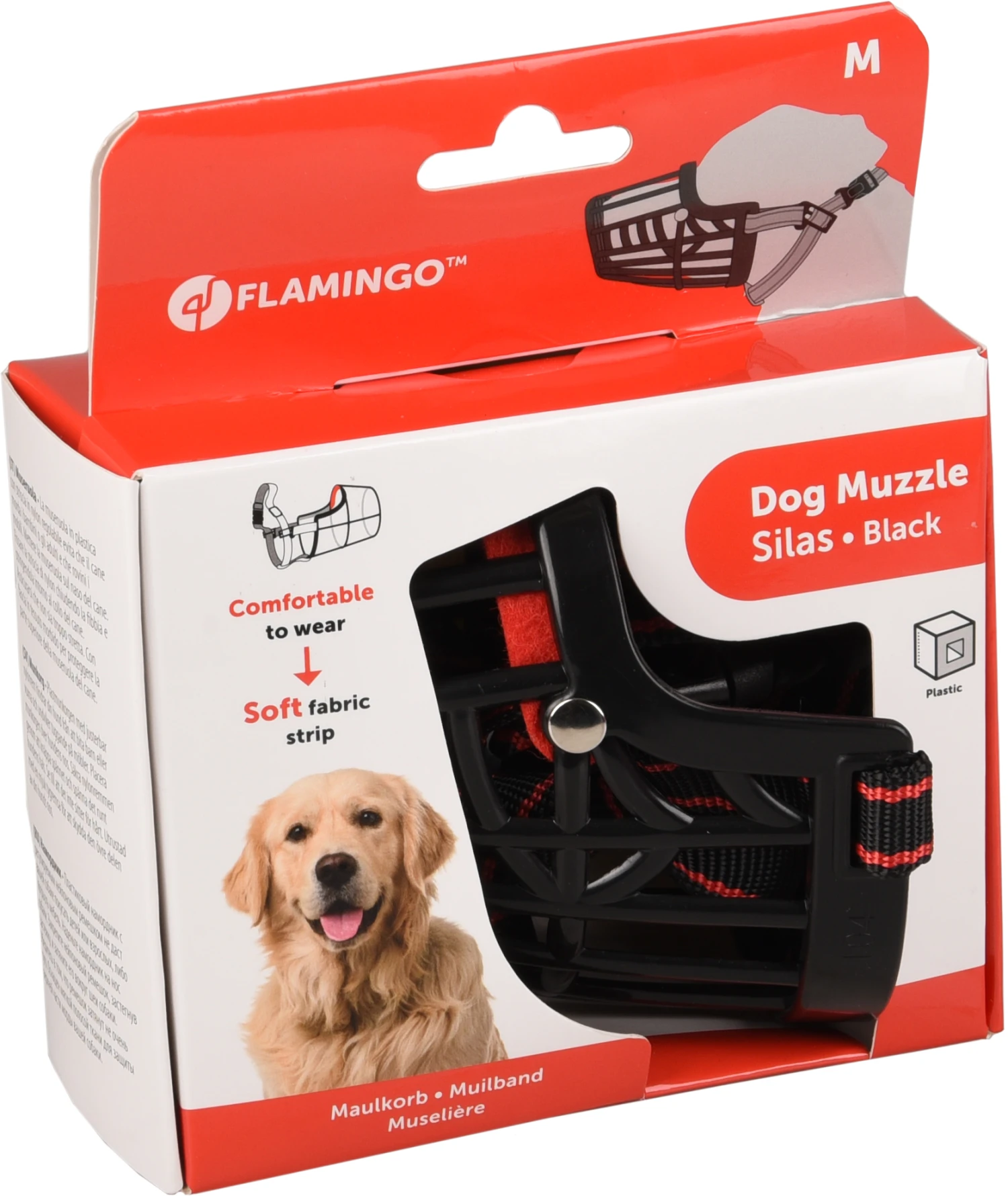 Flamingo Muselière Silas M Noir 28cm 36-47cm – Image 2