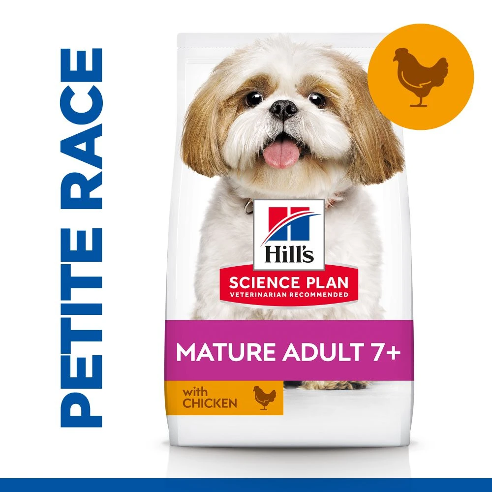 Hill's Science Plan Mature Adult Small & Mini Croquettes Pour Petit Chien Sénior Au Poulet – Image 3