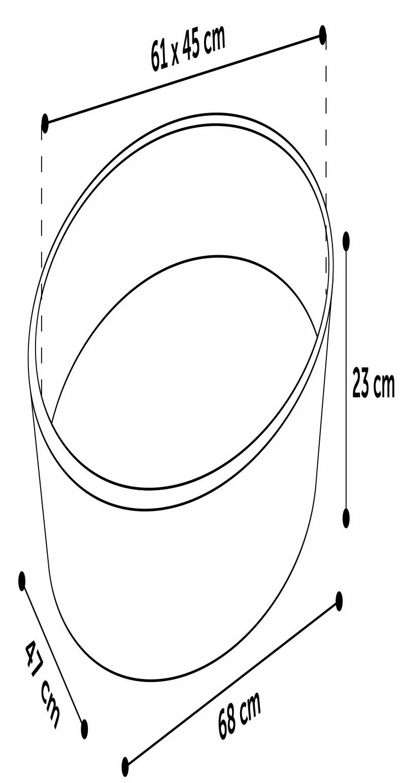 Flamingo Panier Xepp Feutre Oval Gris Foncé + Coussin Gris Clair 68x47x23cm – Image 2