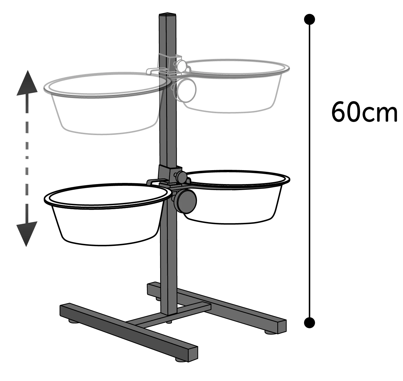 Flamingo Gamelle Support En H Avec 2 Ecuelles Otis 2x25cm 2,5l – Image 3