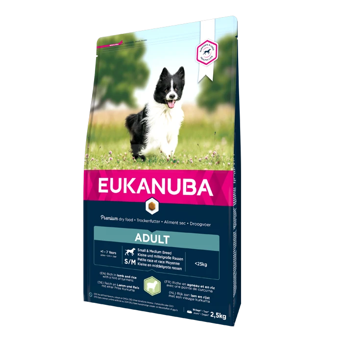 Eukanuba Adult Small/Medium Breed Pour Chien Agneau Et Riz 2,5kg